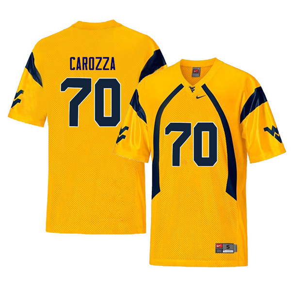NCAA Men's D.J. Carozza West Virginia Mountaineers Yellow #70 Nike Stitched Football College Retro Authentic Jersey FX23C07YG